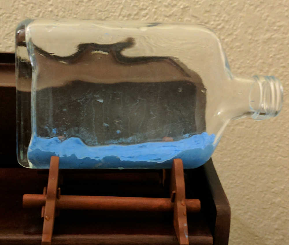 The bottle with clay, after cleaning