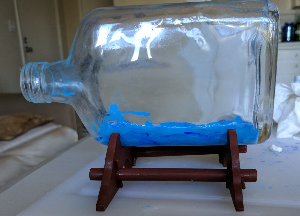 The bottle, first stage of painting
